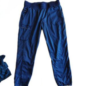 Women's Cherokee Workwear Revolution Jogger Scrub Pants Large Blue Nurse Uniform